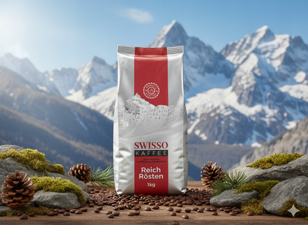 Swisso Kaffee Reich Rosten 1kg Kawa ziarnista  100% Arabica