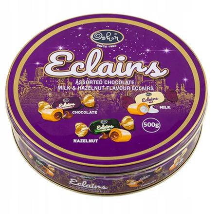 Cukierki Eclairs Mix Smaków Puszka 500g Na Prezent