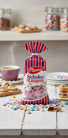 PIASTEN Schoco Linsen CZEKOLADOWE DRAŻE 225g NIEMIECKA JAKOŚĆ Cukierki
