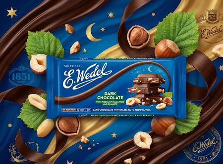 Czekolada Gorzka z Kawałkami Orzechów Laskowych i Ziemnych 90 g