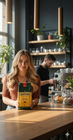 Kawa ziarnista JACOBS CAFE CREMA GOLD 1kg ŚWIEŻA