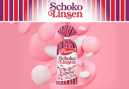 PIASTEN Schoco Linsen CZEKOLADOWE DRAŻE 225g NIEMIECKA JAKOŚĆ Cukierki