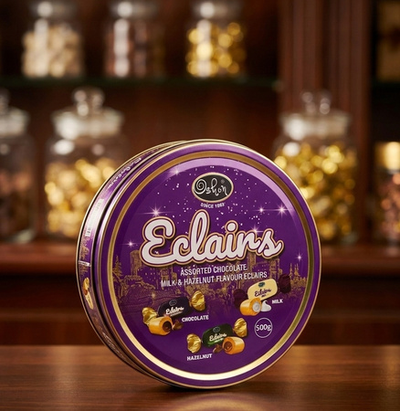 Cukierki Eclairs Mix Smaków Puszka 500g Na Prezent