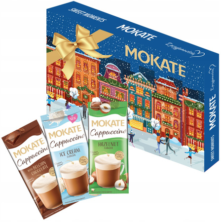 Mokate Cappuccino Zestaw Mix 3 Smaki Czekolada Orzech Lody 180g