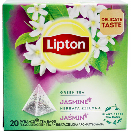 Lipton Herbata Zielona Jaśminowa 20 sztuk piramidek