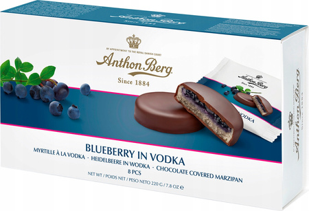 Czekoladki Anthon Berg Blueberry in Vodka Praliny z Alkoholem 220g