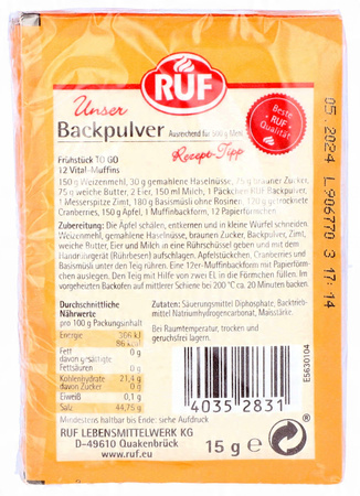 Ruf Proszek do pieczenia 6 x 15 g z Niemiec