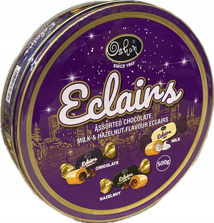 Cukierki Eclairs Mix Smaków Puszka 500g Na Prezent